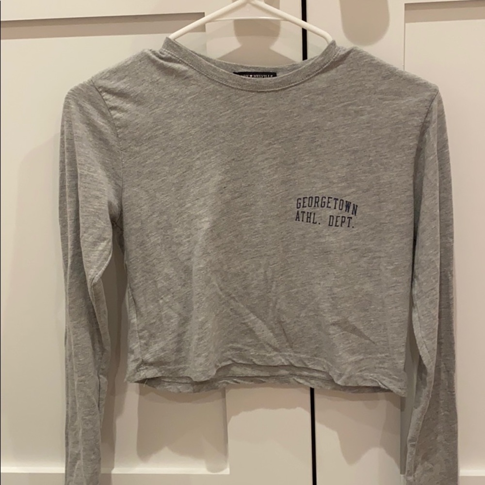 Grey Cropped Georgetown Brandy Shirt